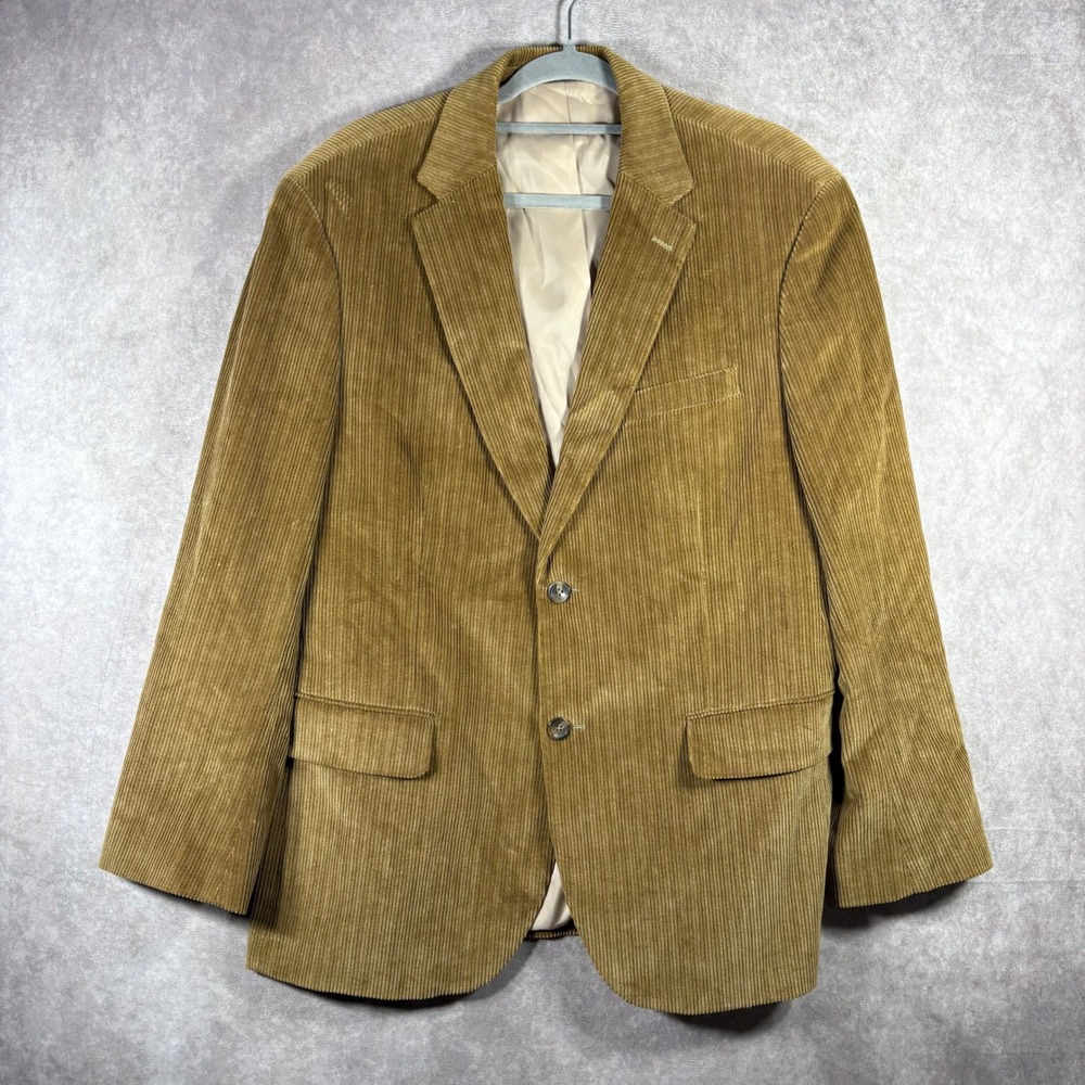 Dockers Blazer Mens 42R Tan Corduroy Sport Coat Classic Academic Preppy Vintage
